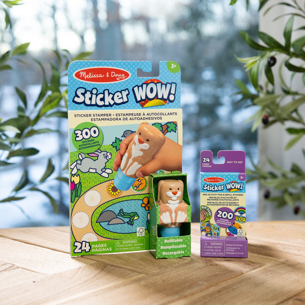 Sticker WOW!? Bunny Bundle: Activity Pad & Sticker Stamper + Mini Activity Pad and 200 Refill Stickers