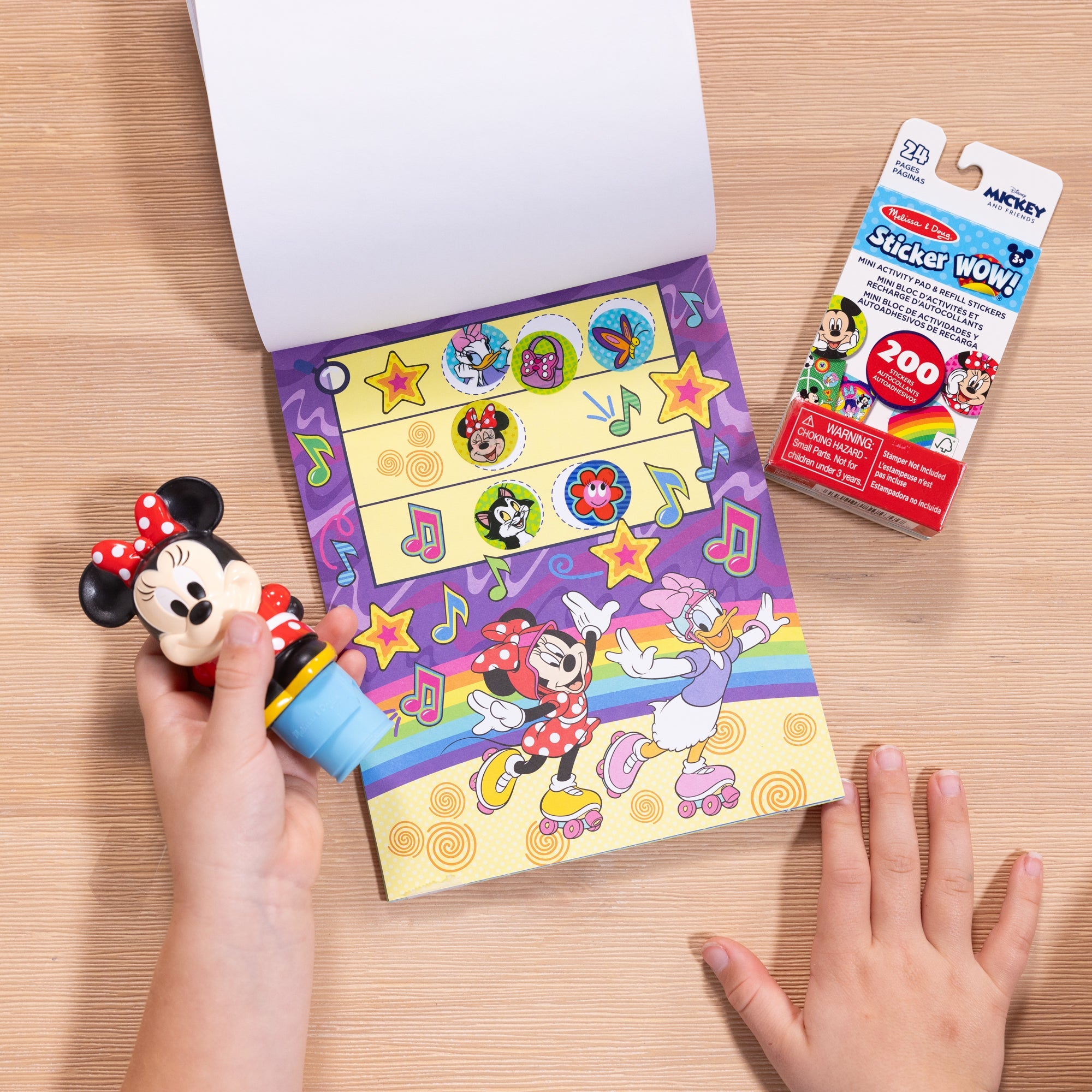 Sticker WOW!? Disney Minnie Mouse Bundle: Activity Pad & Sticker Stamper + Mini Activity Pad and 200 Refill Stickers