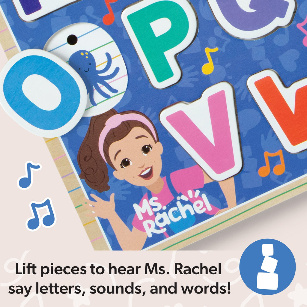 Ms. Rachel?  Wooden Phonics Alphabet Sound Puzzle – 26 Pieces