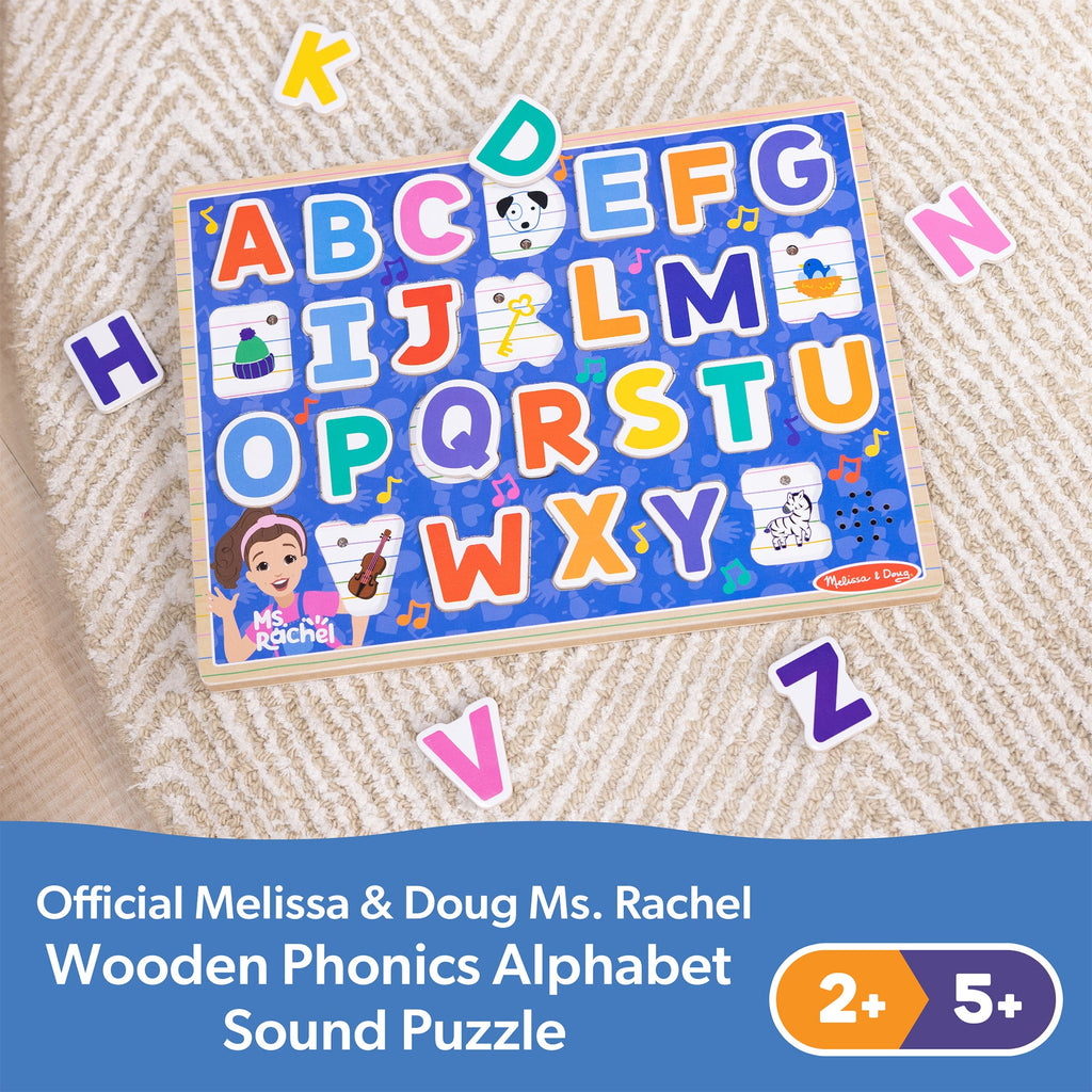 Ms. Rachel?  Wooden Phonics Alphabet Sound Puzzle – 26 Pieces