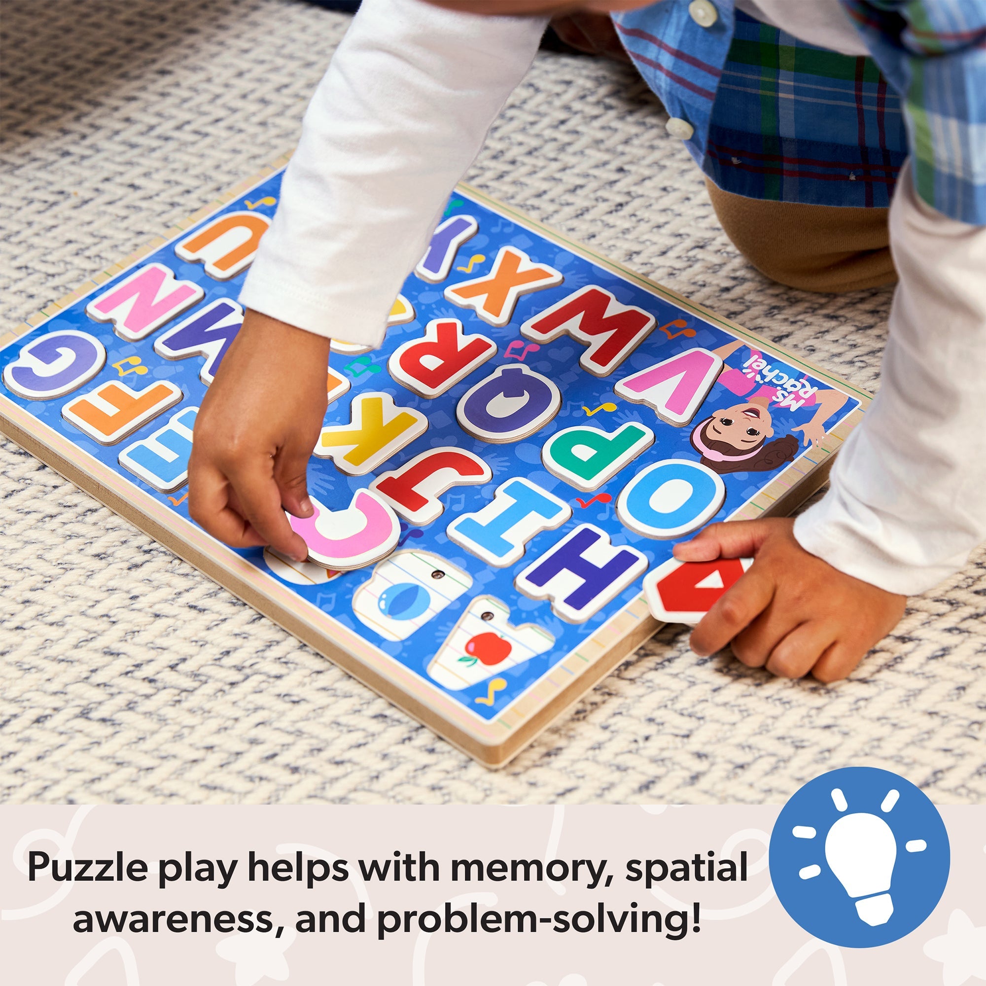 Ms. Rachel?  Wooden Phonics Alphabet Sound Puzzle – 26 Pieces