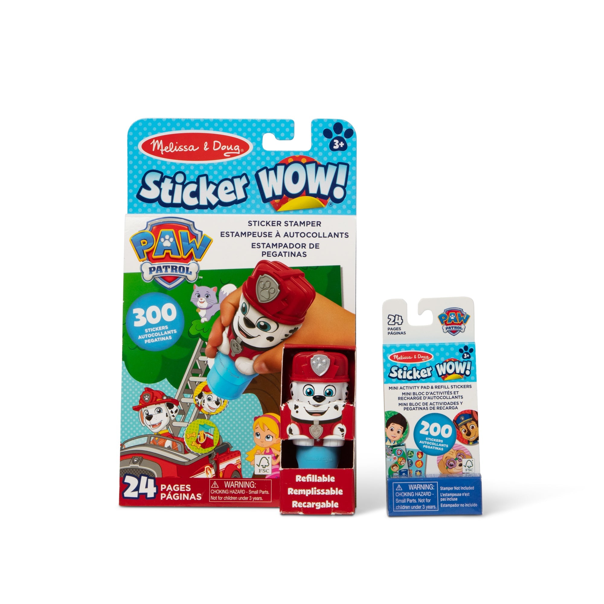 Sticker WOW!? PAW Patrol Marshall Bundle: Activity Pad & Sticker Stamper + Mini Activity Pad and 200 Refill Stickers