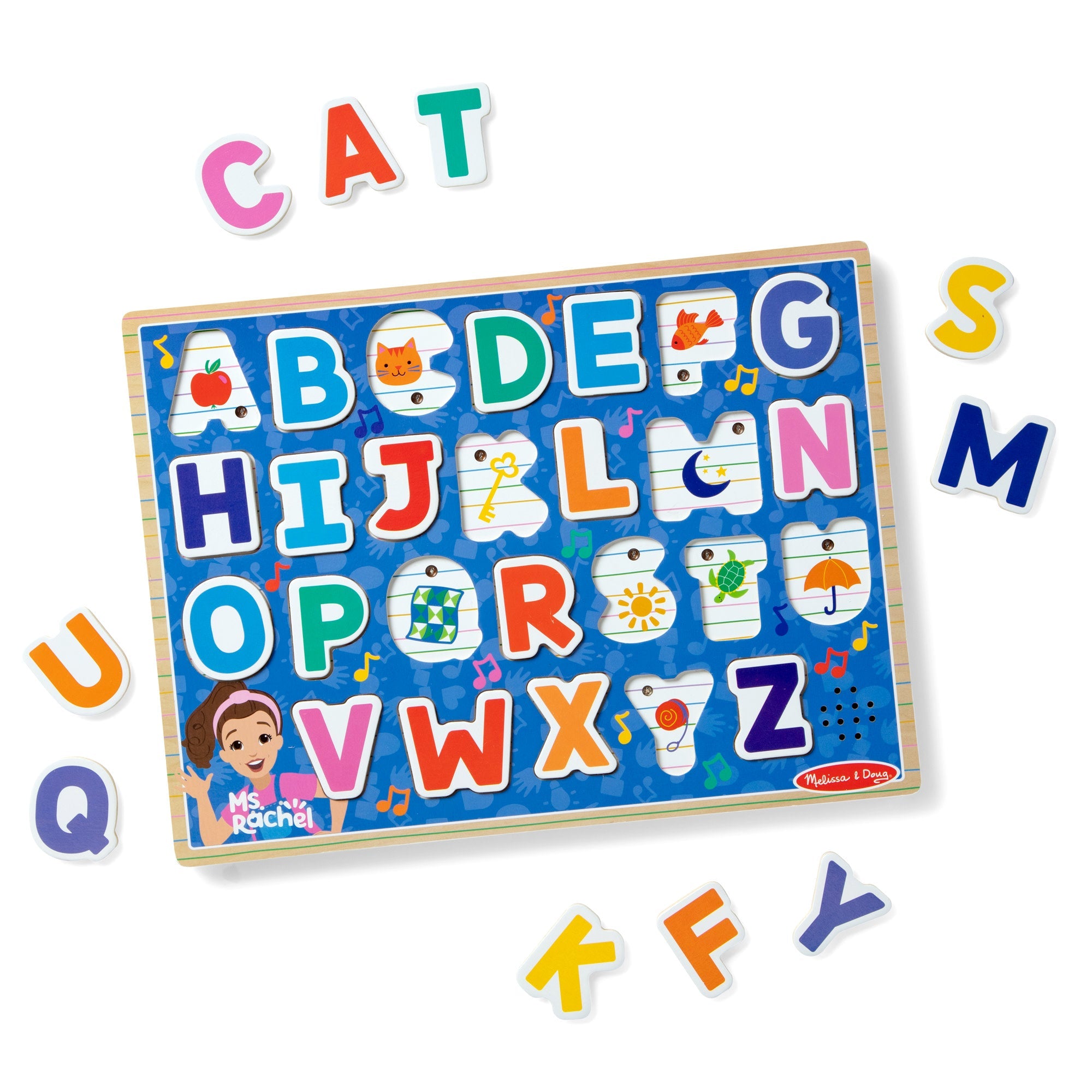 Ms. Rachel?  Wooden Phonics Alphabet Sound Puzzle – 26 Pieces