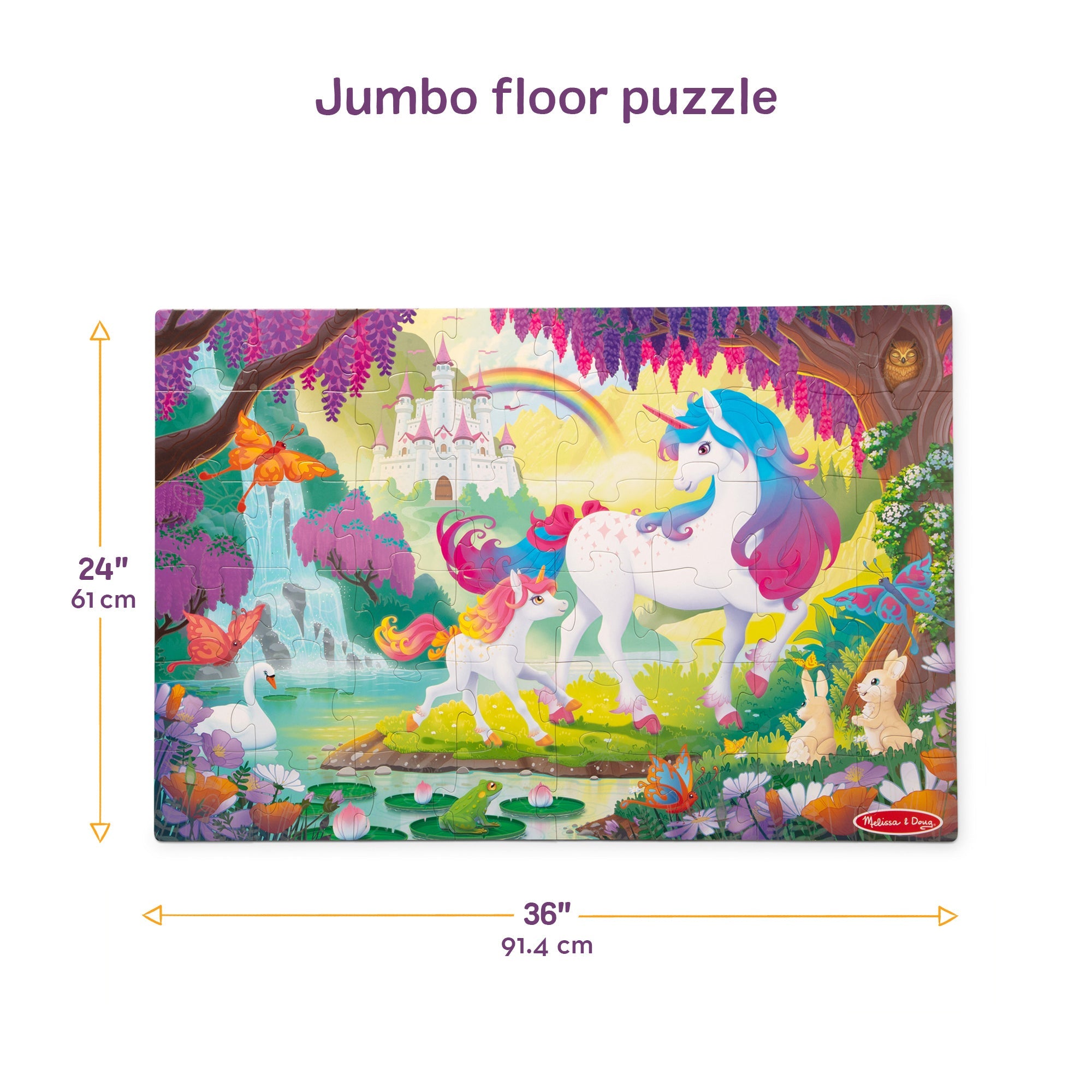 Glow-in-the-Dark Unicorn Floor Puzzle – 48 Pieces