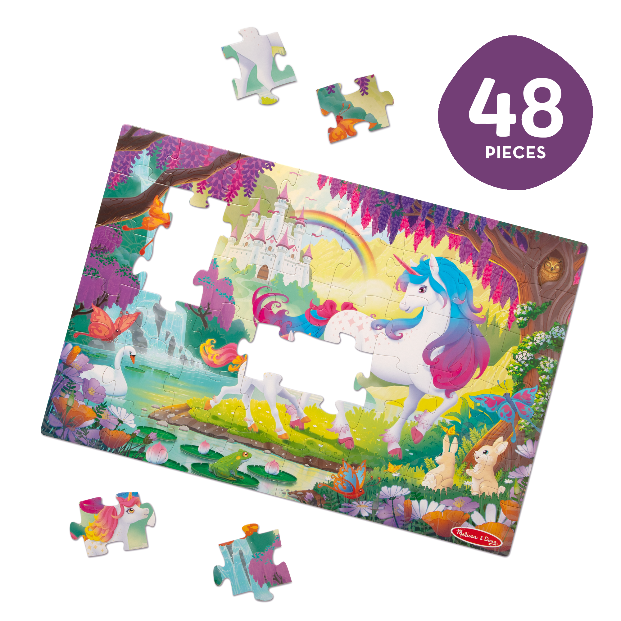 Glow-in-the-Dark Unicorn Floor Puzzle – 48 Pieces