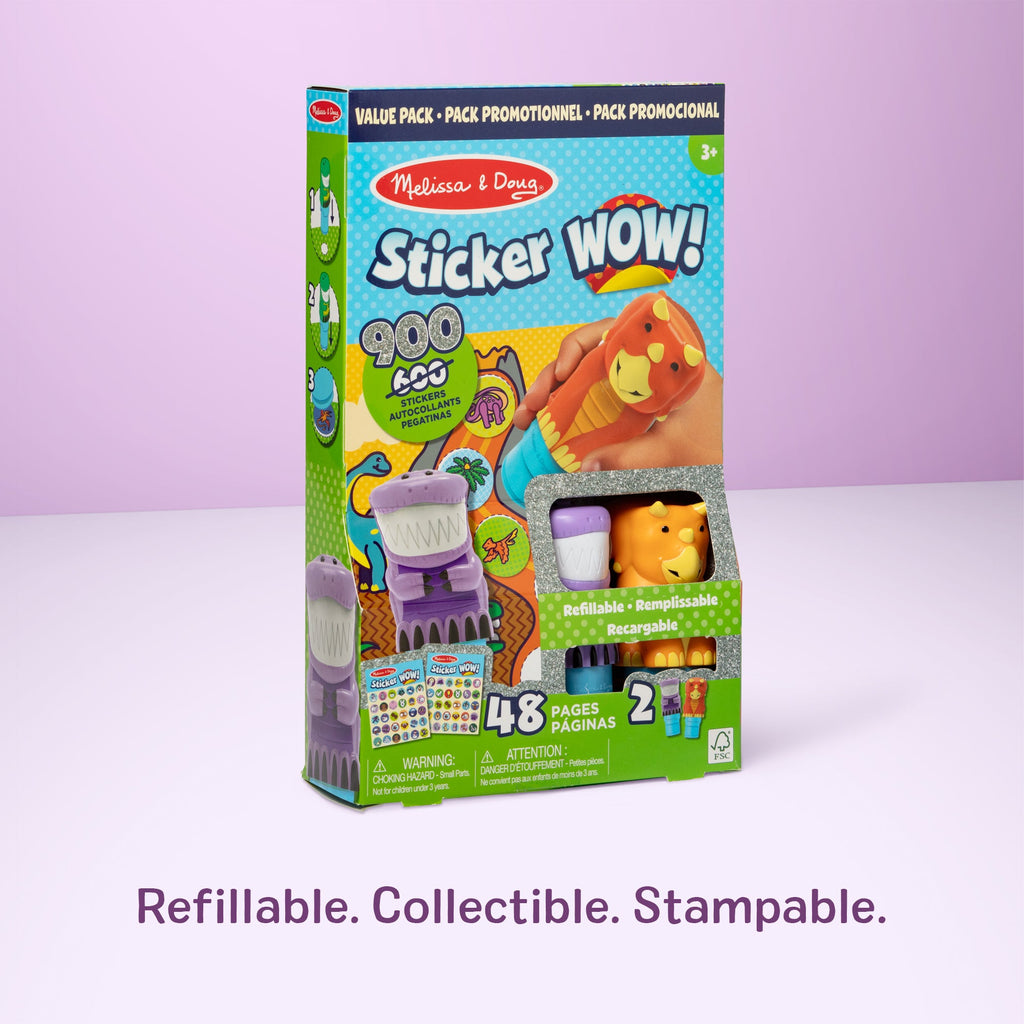 Sticker WOW!? Activity Pad & Sticker Stamper Value Pack – Dinosaur