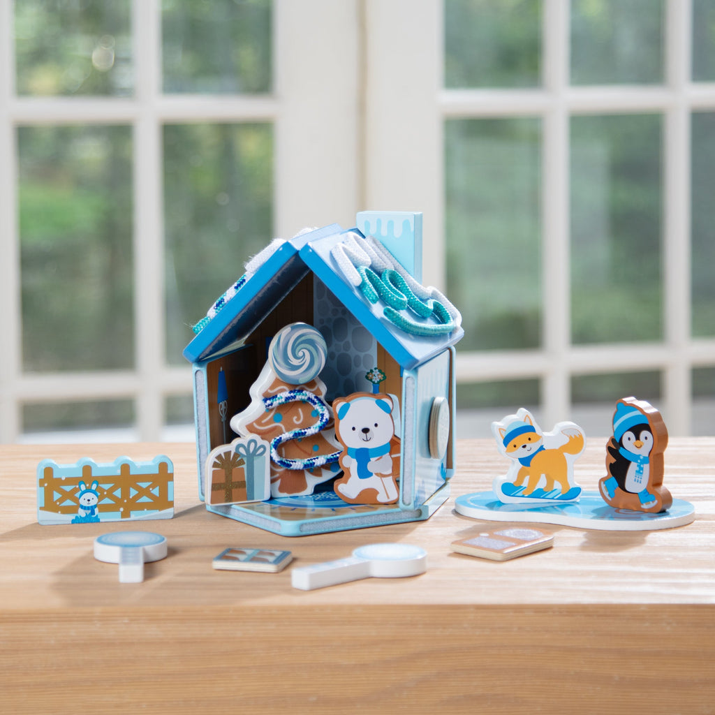 Wooden Gingerbread House Play Set ?C Winter Frost