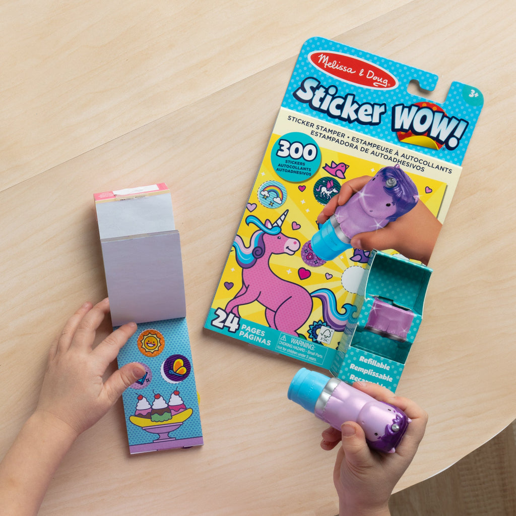 Sticker WOW!? Purple Unicorn Bundle: Activity Pad & Sticker Stamper + Mini Activity Pad and 200 Refill Stickers