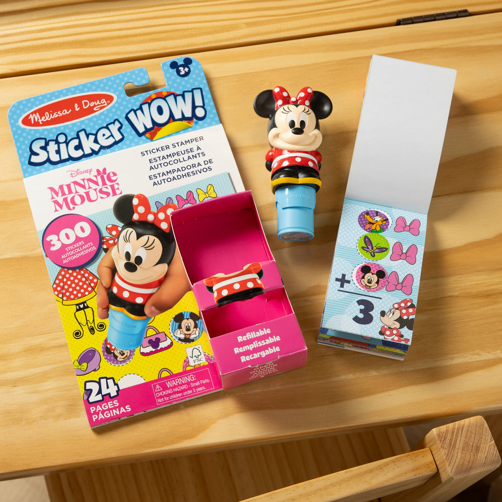 Sticker WOW!? Disney Minnie Mouse Bundle: Activity Pad & Sticker Stamper + Mini Activity Pad and 200 Refill Stickers