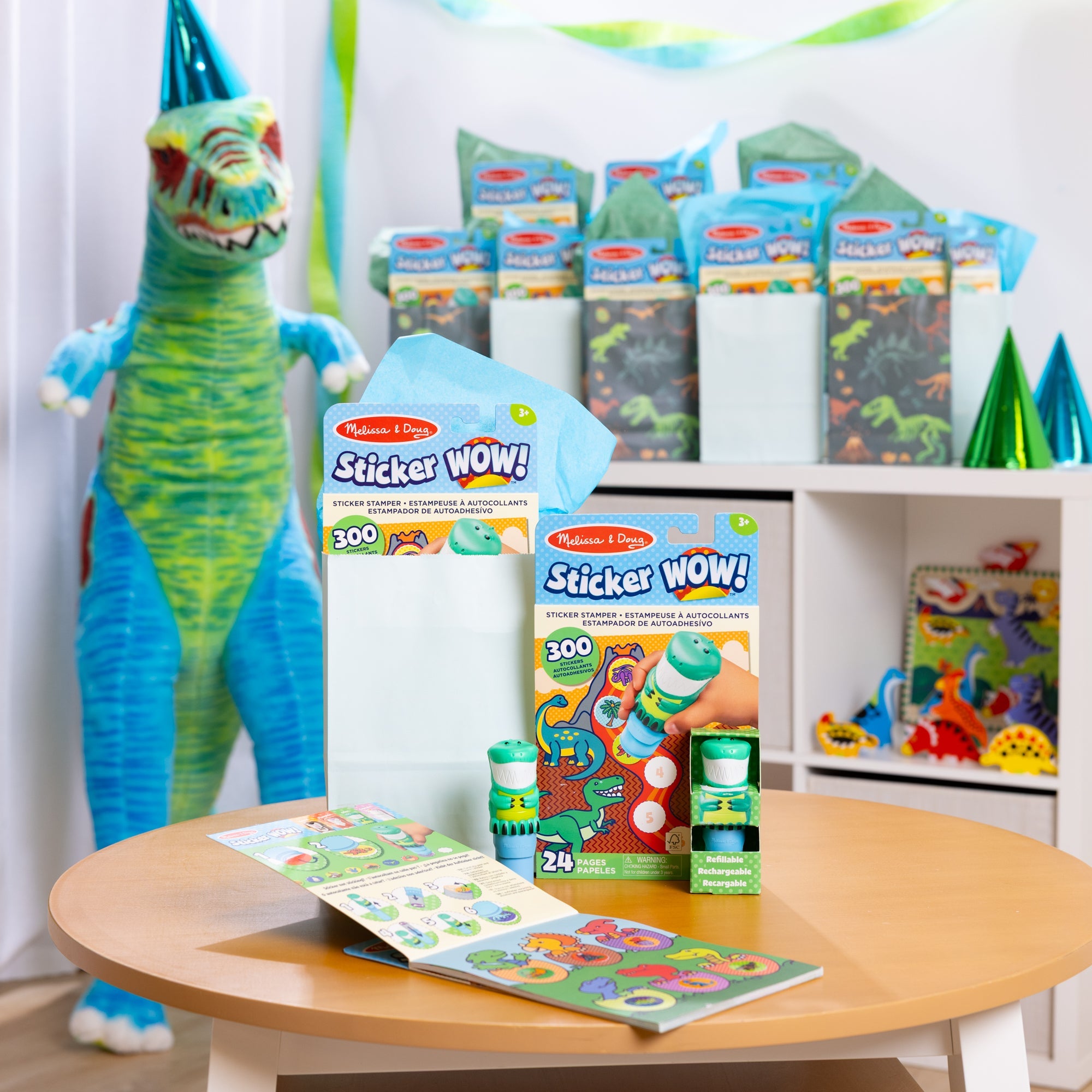 Sticker WOW!? Activity Pad & Sticker Stamper 12-PACK  – Dinosaur