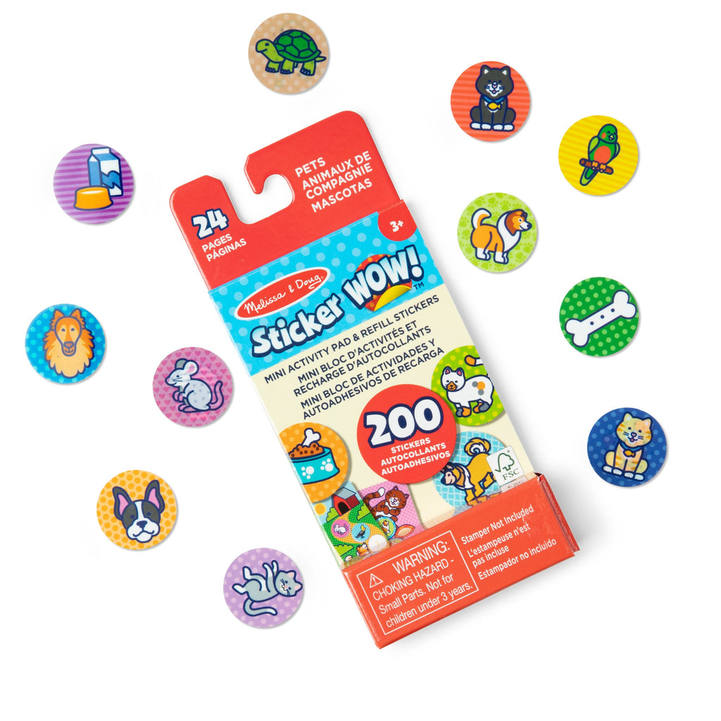 Sticker WOW!? Mini Activity Pad & Refill Stickers – Pets (200+ Stickers. Stamper Not Included)