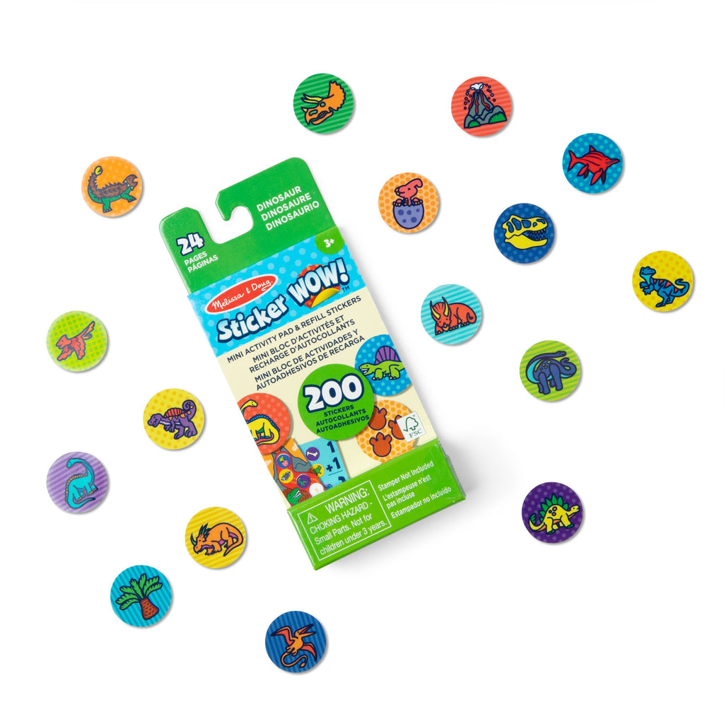 Sticker WOW!? Mini Activity Pad & Refill Stickers – Dinosaur (200+ Stickers. Stamper Not Included)
