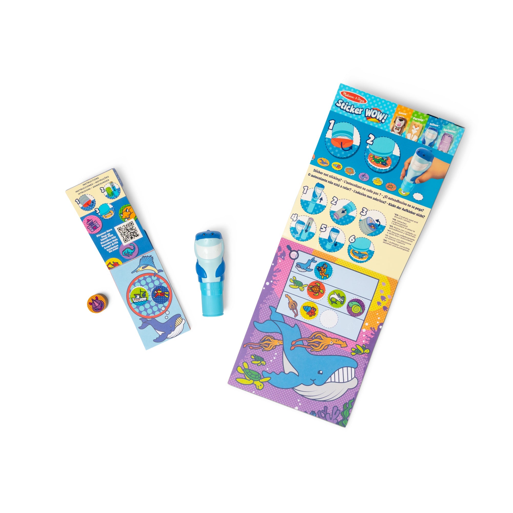 Sticker WOW!? Shark Bundle: Activity Pad & Sticker Stamper + Mini Activity Pad and 200 Refill Stickers