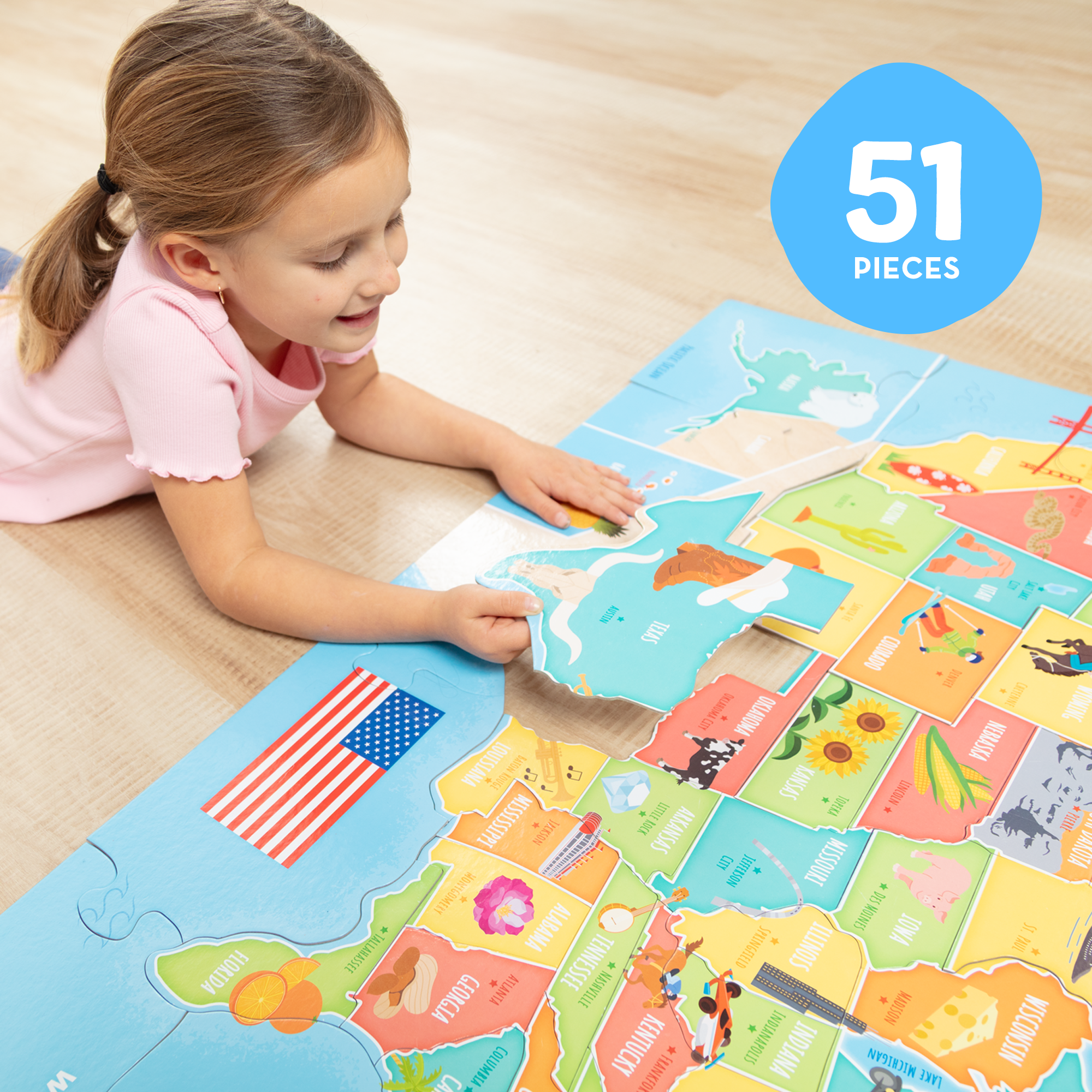 Map Floor Puzzle – 51 Pieces