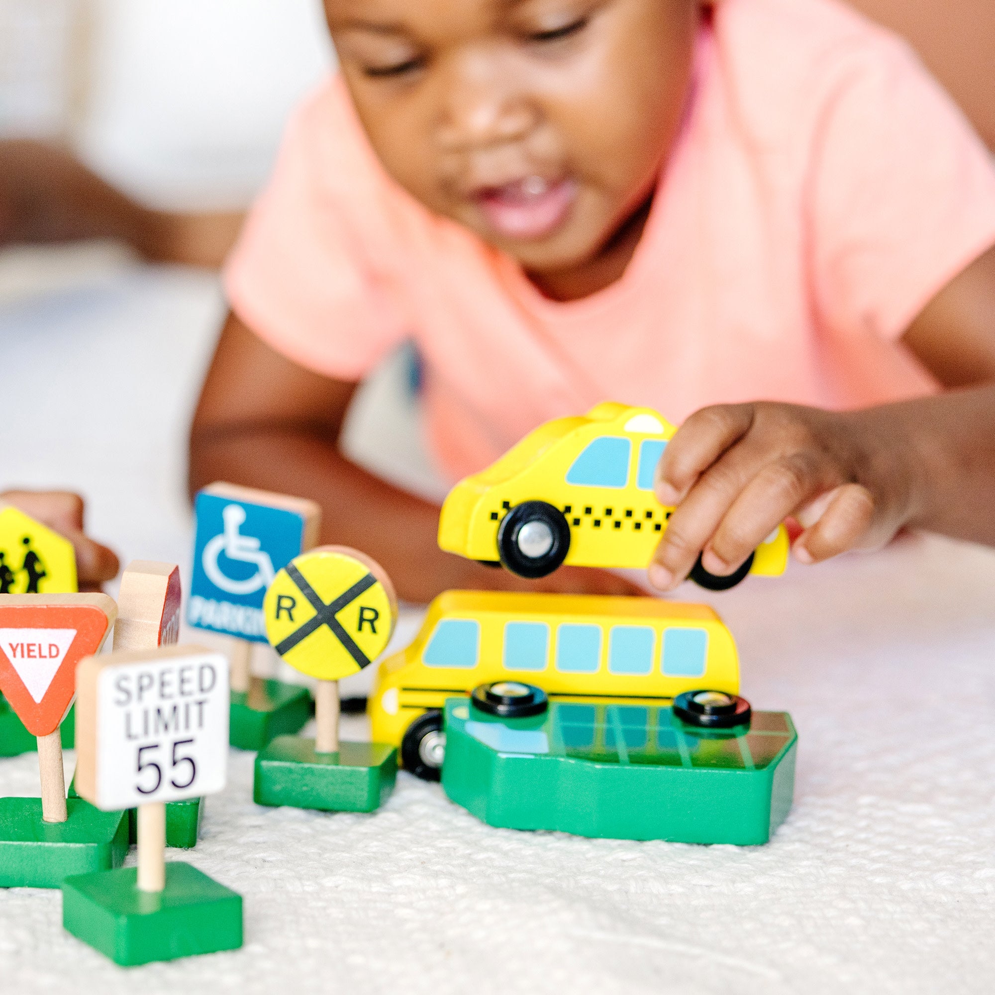 Wooden Vehicles and Traffic Signs