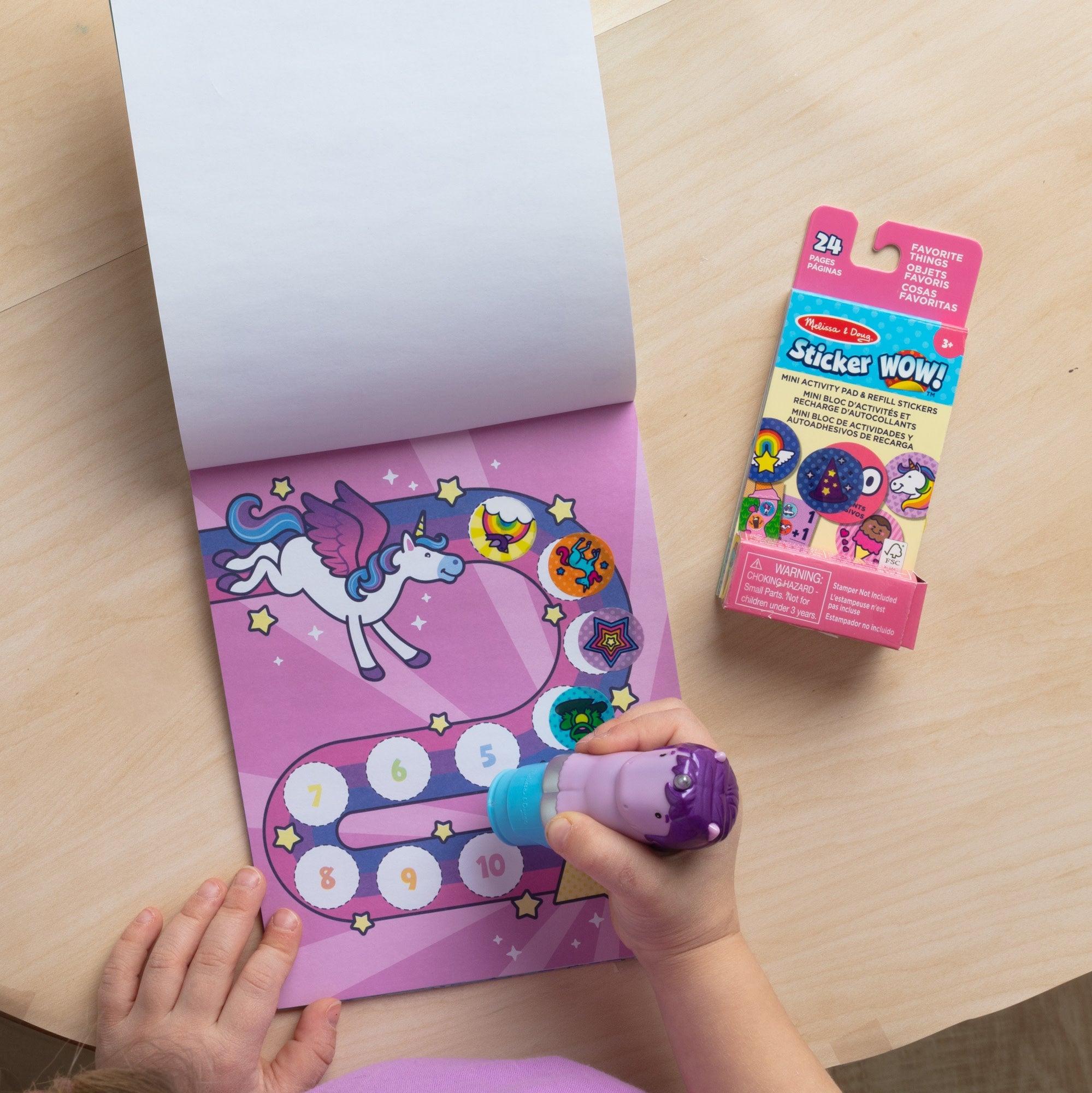 Sticker WOW!? Purple Unicorn Bundle: Activity Pad & Sticker Stamper + Mini Activity Pad and 200 Refill Stickers