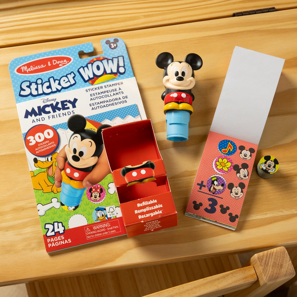 Sticker WOW!? Disney Mickey Mouse Bundle: Activity Pad & Sticker Stamper + Mini Activity Pad and 200 Refill Stickers