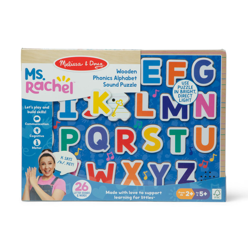 Ms. Rachel?  Wooden Phonics Alphabet Sound Puzzle – 26 Pieces